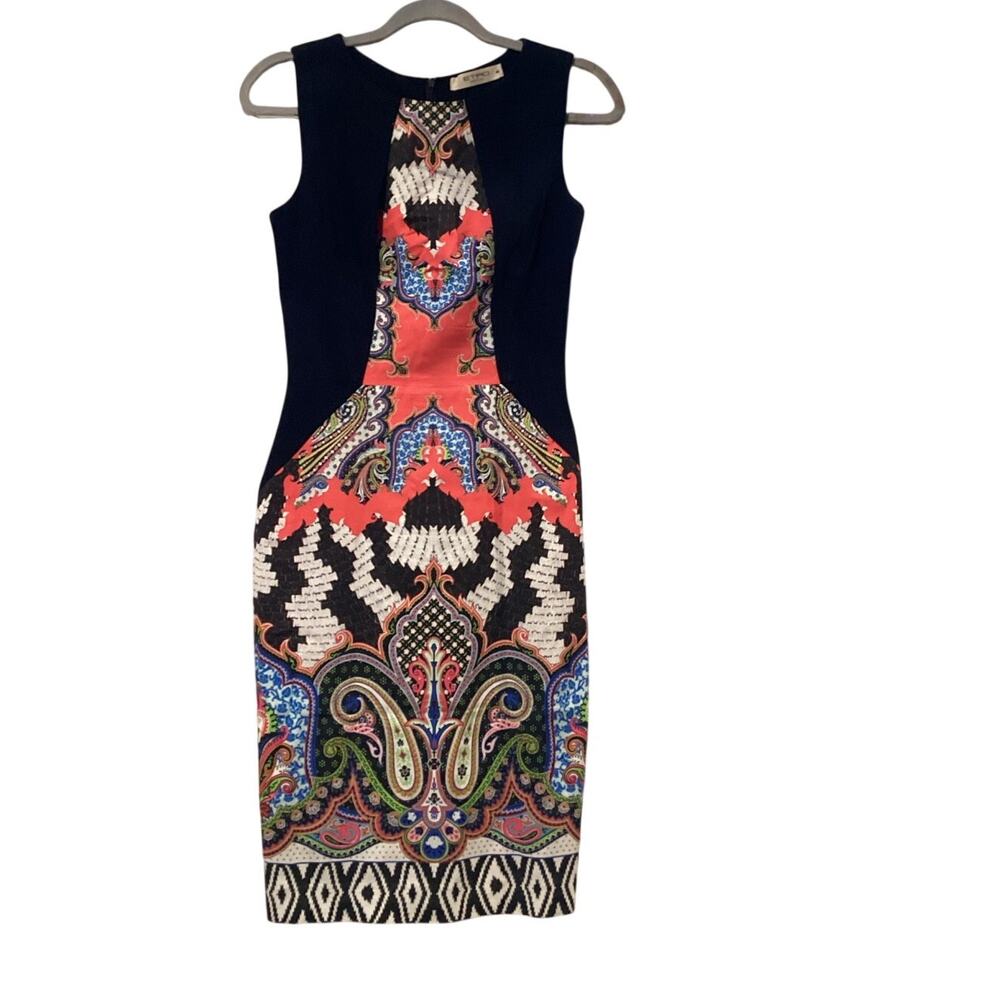 Etro Spa Via Spartaco 3 Paisley sleeveless colorful sheath cocktail dress 40